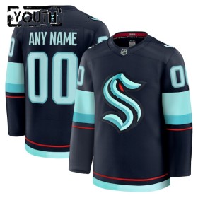 Barn Ishockey Seattle Kraken tröja med eget tryck Fanatics Premium 2024-25 Navy Hemma